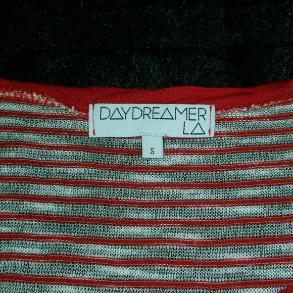 Daydreamer SM Red & White Striped  Crop Top - Picture 2 of 10
